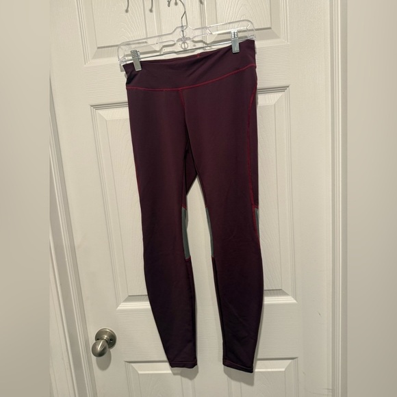 Patagonia Women's Speedwork Tights Burgundy/Gray Size Small Reflective. - Picture 2 of 5